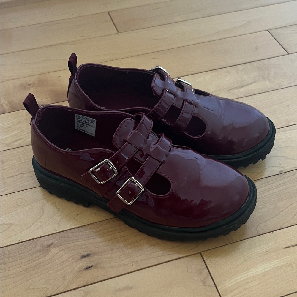 GAP Kids Burgundy Double Strap Dress Shoes